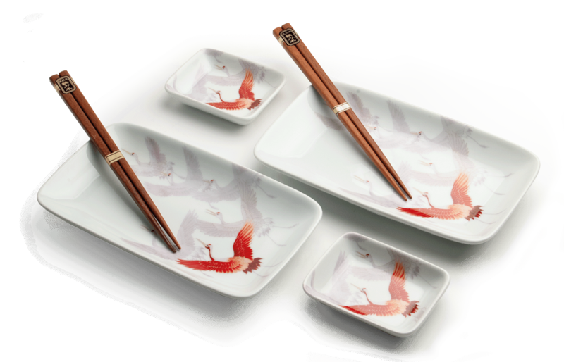 Japonský sushi set Crane 22x12,4 cm H2,5cm 6038841