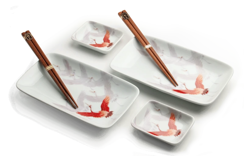 Japonský sushi set Crane 22x12,4 cm H2,5cm 6038841