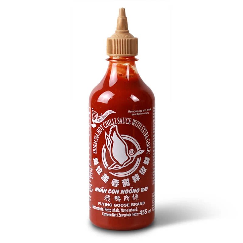 Sriracha pálivá čili omáčka - extra cesnak FLYING GOOSE 455 ml